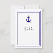 Boot anker marine bruiloft RSVP kaartje (Achterkant)