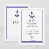 Boot anker marine bruiloft RSVP kaartje (Voorkant / Achterkant)