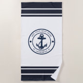 Boot Anker Navy Blue Boating Custom Strandlaken (Voorkant)
