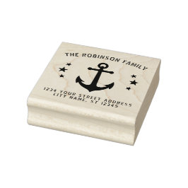  Boot Anker Sterren Naam Adres 2.5 inch Rubberstempel
