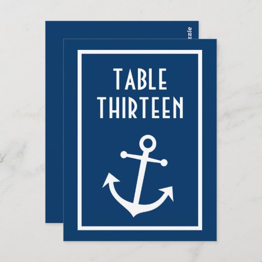 Boot Anker Tafelnummers (Donkerblauw / Wit) (Voorkant / Achterkant)