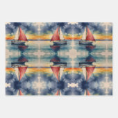 Boot aquarel op zee verf druipen inpakpapier vel (Voorkant 2)