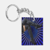 BOOT Art - (blauwe ster barst uit) Sleutelhanger (Voorkant Links)