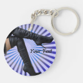 BOOT Art - (blauwe ster barst uit) Sleutelhanger (Achterkant)