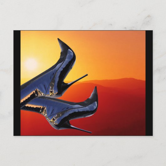 Boot Art met een Coloful Sunset Background Briefkaart (Voorkant)
