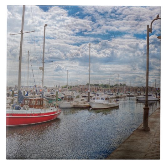 Boot - Baltimore, MD - Op een mooie dag in Baltimo Tegeltje (Voorkant)