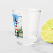 Boot bij een vuurtoren shot glas (Rechts)