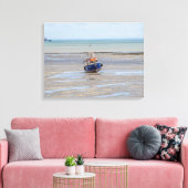 Boot bij laagtij uitzicht canvas print (Insitu (Woonkamer))