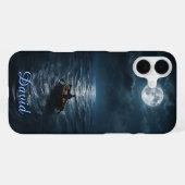 Boot bij Zee Moonlit Night Peaceful Ocean Gift iPhone Hoesje (Achterkant horizontaal)