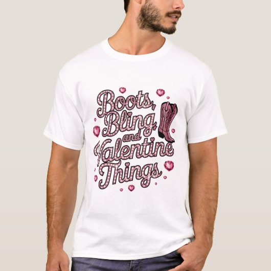 Boot Bling & Valentijn Dingen T-shirt (Voorkant)