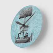  boot |Blue Damask Ronde Klok (Hoek)