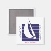 Boot Blue Square_UpDown Perth magneet (Voorkant / Achterkant)