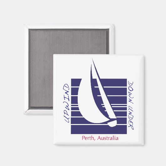 Boot Blue Square_UpDown Perth magneet (Voorkant / Achterkant)