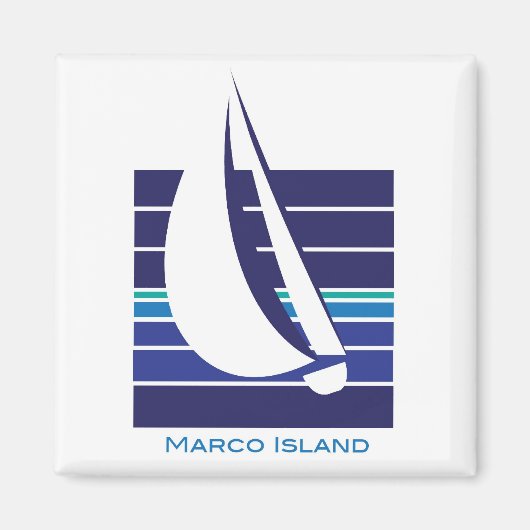 Boot Blues Square_Marco Island magneet (Voorkant)