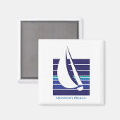 Boot Blues Square_Newport Beach magneet (Voorkant / Achterkant)