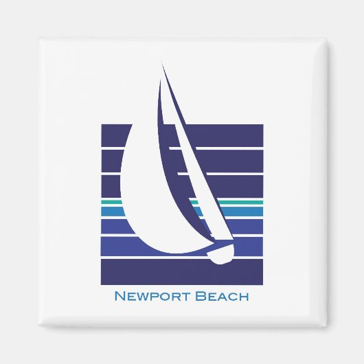 Boot Blues Square_Newport Beach magneet (Voorkant)