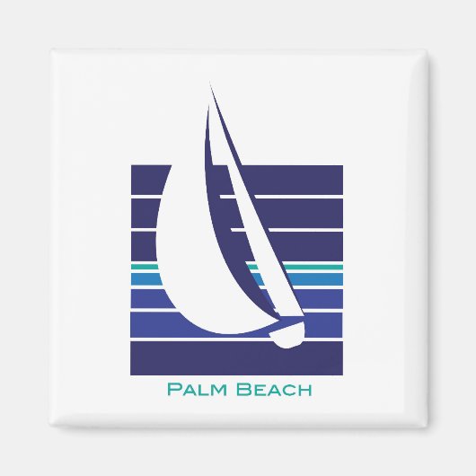 Boot Blues Square_Palm Beach magneet (Voorkant)