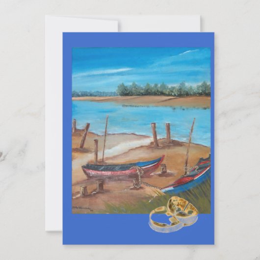 boot bruiloft kaart (Voorkant)