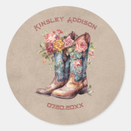 Boot Brunch & Bubbly Vrijgezellenfeest Ronde Sticker