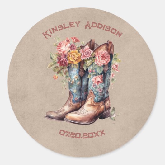 Boot Brunchen & Bruisend Bruidsfeest Ronde Sticker (Voorkant)