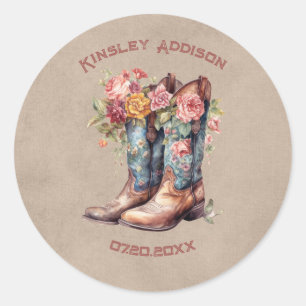 Boot Brunchen & Bruisend Bruidsfeest Ronde Sticker