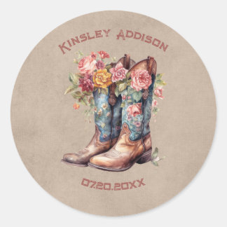 Boot Brunchen & Bruisend Bruidsfeest Ronde Sticker