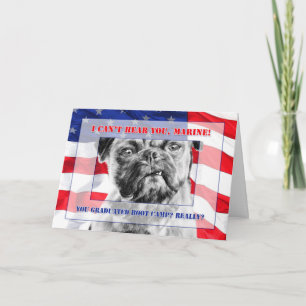 Boot Camp Afstuderen Funny Grumpy Pug Dog Kaart