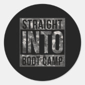 Boot Camp Basic Training Shirt For New Military Re Ronde Sticker (Voorkant)
