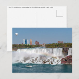 Boot en Amerikaanse Watervallen vanuit Niagara Fal Briefkaart