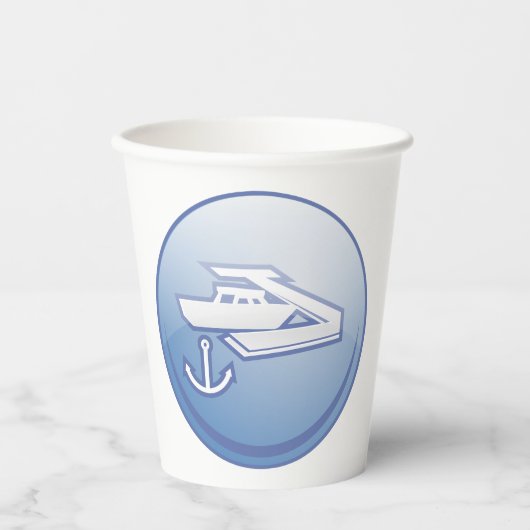 Boot en anker nautische marine papieren bekers (Voorkant)