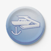 Boot en anker nautische marine papieren bordje (Voorkant)