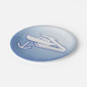 Boot en anker nautische marine papieren bordje (Gekanteld)