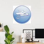 Boot en anker nautische marine poster