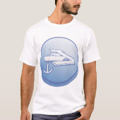 Boot en anker nautische marine t-shirt (Voorkant)