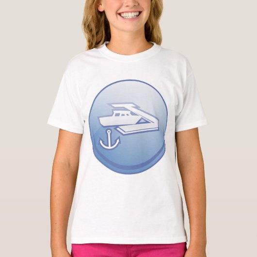Boot en anker nautische marine t-shirt (Voorkant)