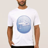 Boot en anker nautische marine t-shirt (Voorkant)