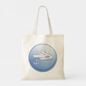 Boot en anker nautische marine tote bag (Achterkant)