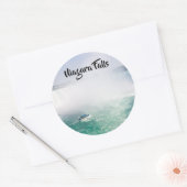 Boot en Horseshoe Falls van Niagara Falls Ronde Sticker (Envelop)