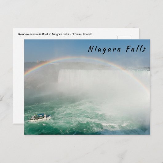 Boot en Horseshoe Falls vanuit Niagara Falls Briefkaart (Voorkant / Achterkant)
