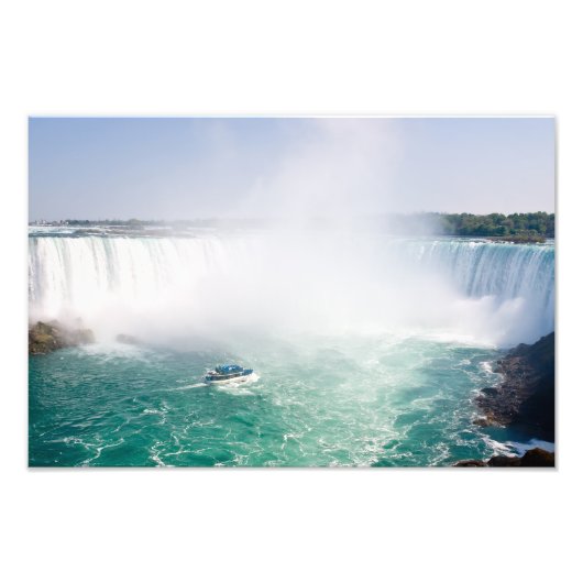 Boot en Horseshoe Falls vanuit Niagara Falls Foto Afdruk (Voorkant)