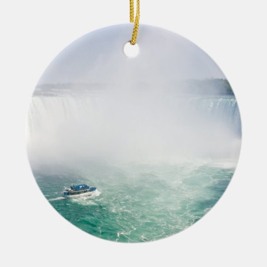 Boot en Horseshoe Falls vanuit Niagara Falls Keramisch Ornament (Voorkant)