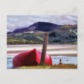 BOOT- EN MOUNTAINENLANDSCHAP BRIEFKAART (Voorkant)