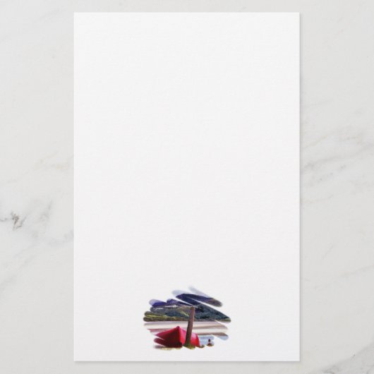 BOOT- EN MOUNTAINENLANDSCHAP BRIEFPAPIER (Voorkant)