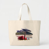 BOOT- EN MOUNTAINENLANDSCHAP GROTE TOTE BAG (Voorkant)