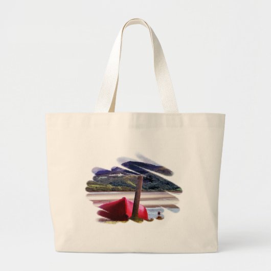 BOOT- EN MOUNTAINENLANDSCHAP GROTE TOTE BAG (Voorkant)