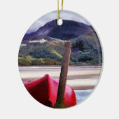 BOOT- EN MOUNTAINENLANDSCHAP KERAMISCH ORNAMENT (Links)