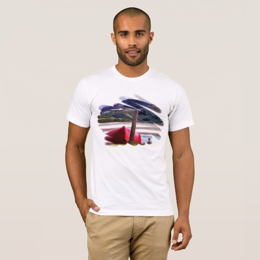 BOOT- EN MOUNTAINENLANDSCHAP T-SHIRT (Voorkant volledig)