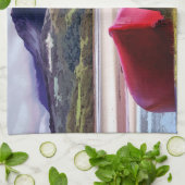 BOOT- EN MOUNTAINENLANDSCHAP THEEDOEK (Gevouwen)