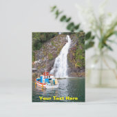  boot en waterval briefkaart (Staand voorkant)