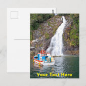  boot en waterval briefkaart (Voorkant / Achterkant)